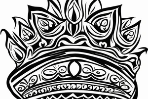 Queen crown with wild flowers hanging from it tattoo idea