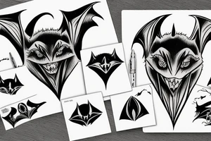 Double faced bat evil and good tattoo idea