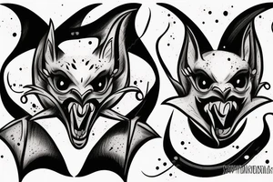 Double faced bat evil and good tattoo idea