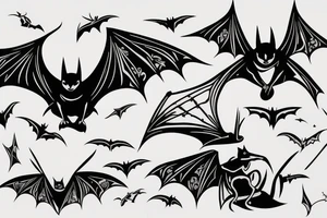 A bat linework tattoo idea