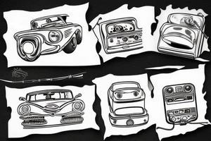 Broken car radio tattoo idea