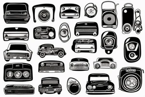 Broken car radio tattoo idea