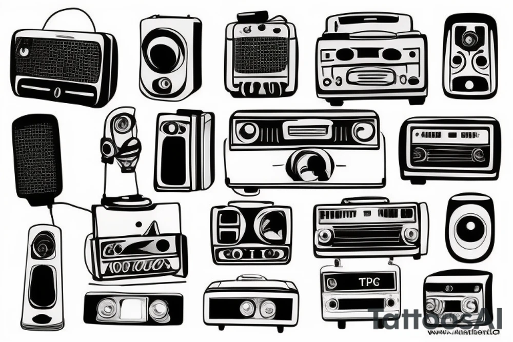 Broken radio tattoo idea