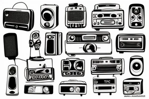 Broken radio tattoo idea