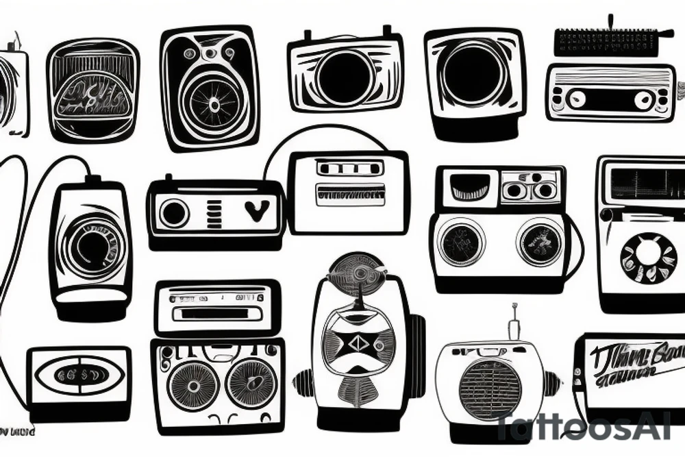 Broken radio tattoo idea