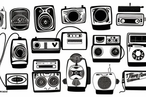 Broken radio tattoo idea