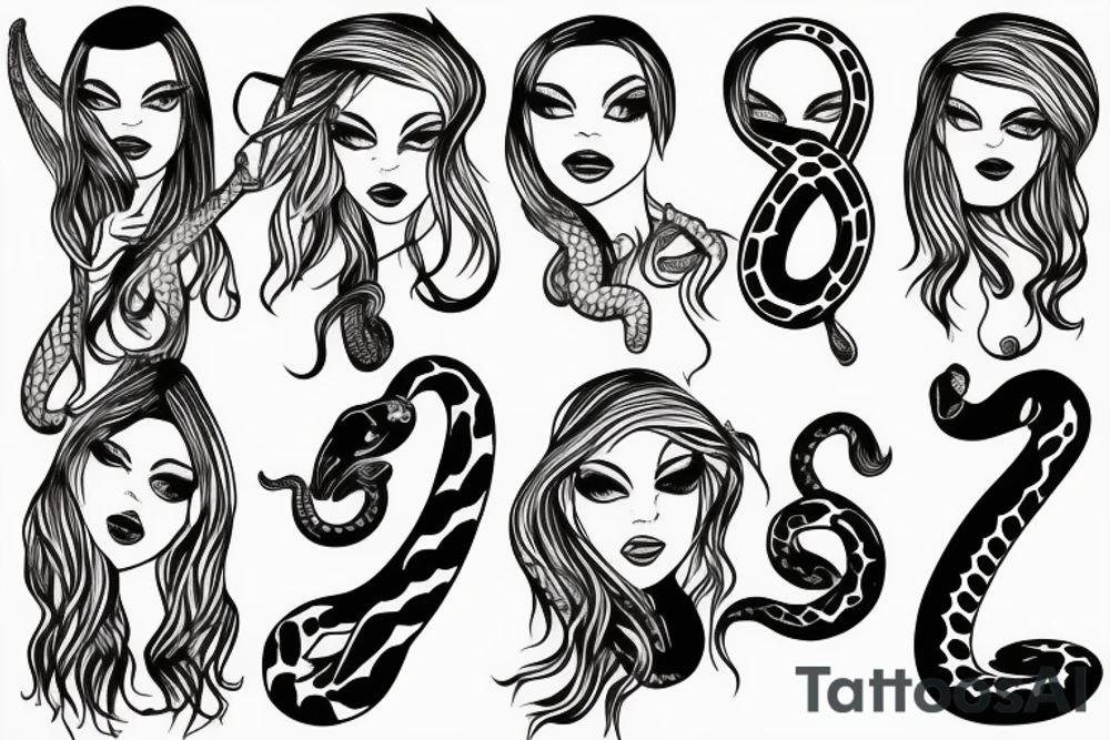 The girl with snakes instead of hair tattoo idea