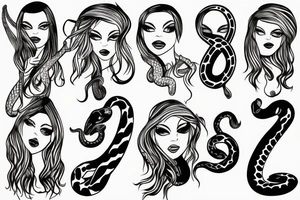 The girl with snakes instead of hair tattoo idea