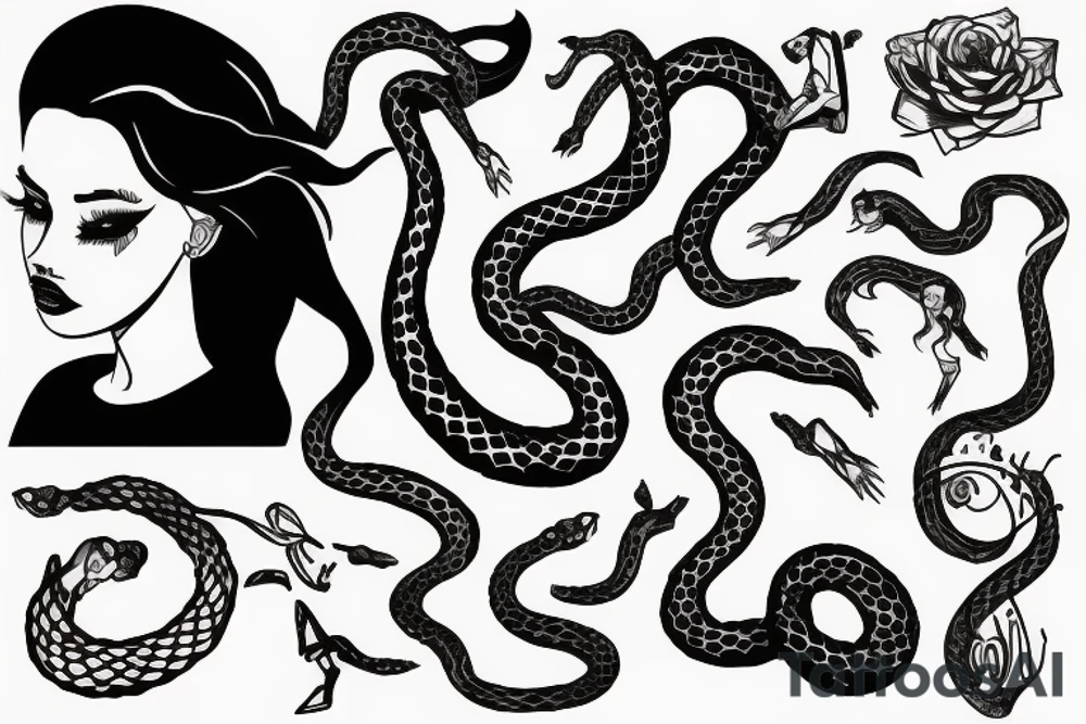The girl with snakes instead of hair tattoo idea