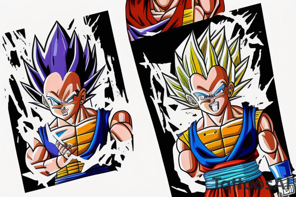 Vegeta fighting Goku tattoo idea
