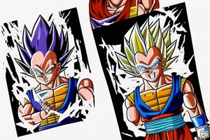 Vegeta fighting Goku tattoo idea