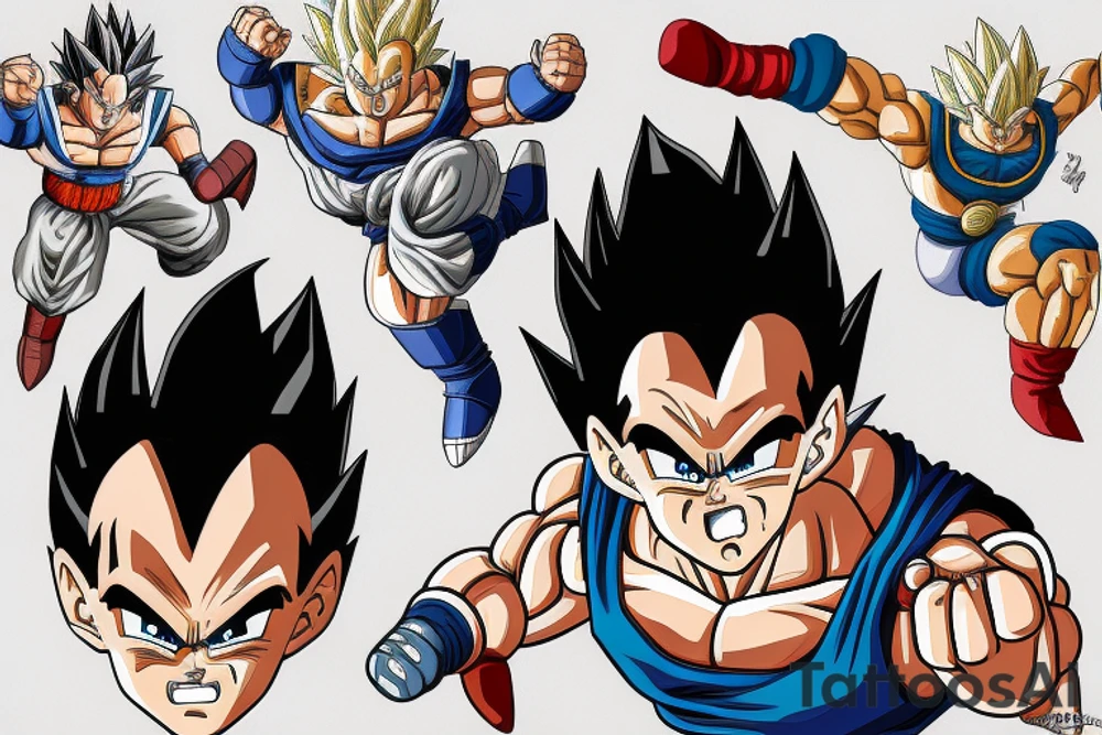 Vegeta fighting Goku tattoo idea