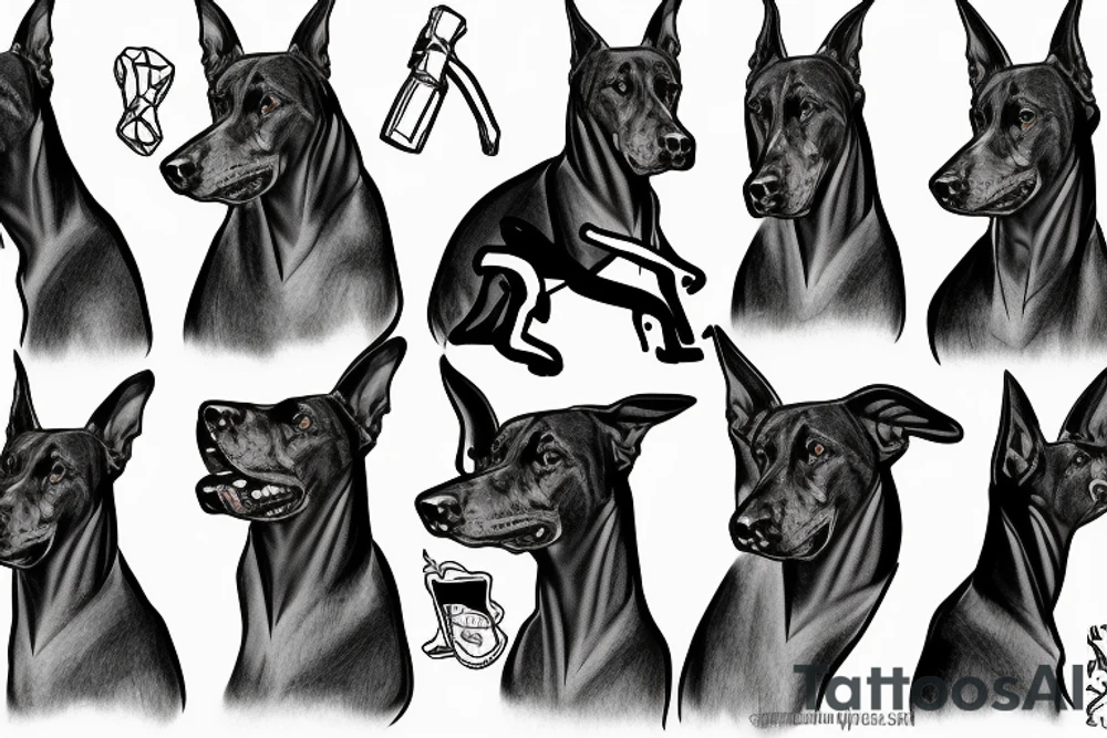 Angry Doberman tattoo idea