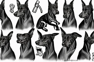Angry Doberman tattoo idea