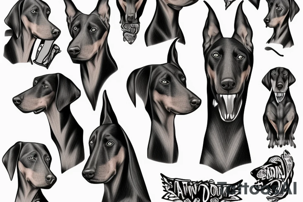Angry Doberman tattoo idea
