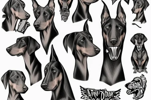 Angry Doberman tattoo idea