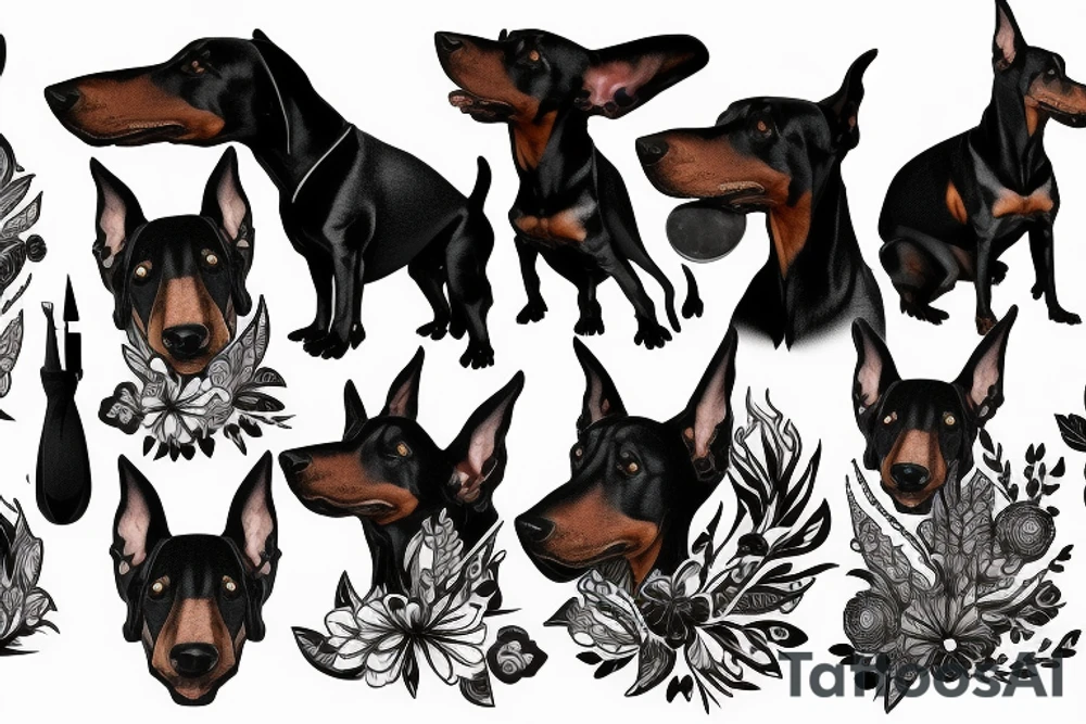 Angry Doberman tattoo idea