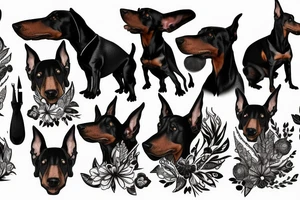 Angry Doberman tattoo idea