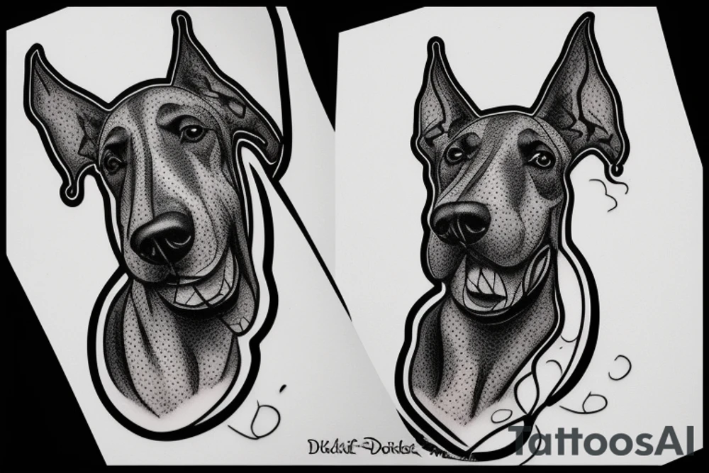 Angry Doberman tattoo idea