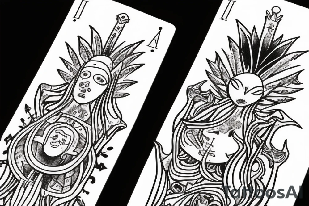 The high priecess tarot, but no face tattoo idea