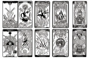 Karta arcykapłanki tarot, ręce z wahadełkiem, bez twarzy tattoo idea