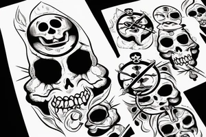 Lips with skull and crossbones tattoo idea