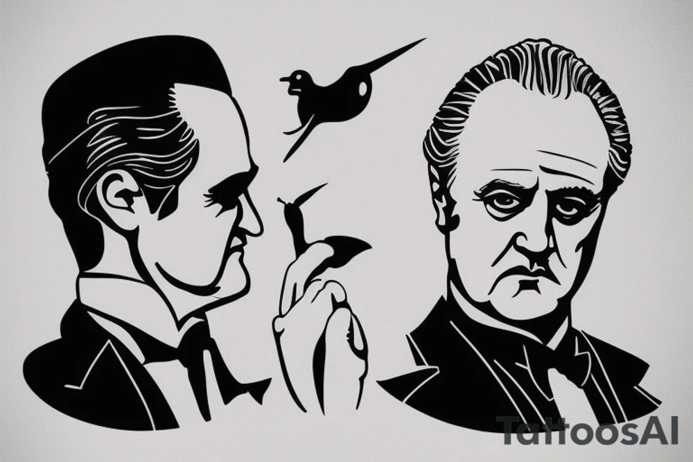 Don Vito Corleone minimalistic tattoo idea
