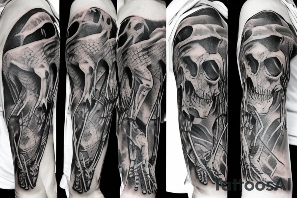 Dinosaur skeleton tattoo idea