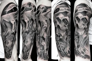 Dinosaur skeleton tattoo idea