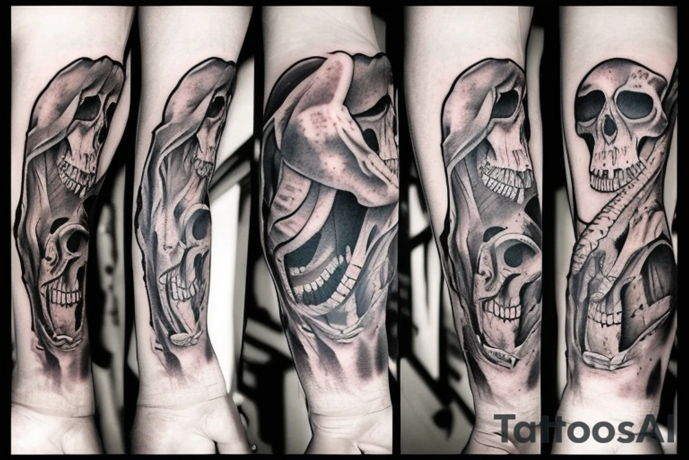 Dinosaur skeleton tattoo idea