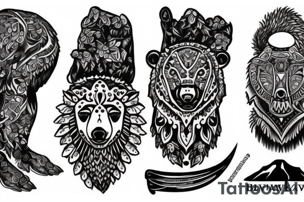 Slavic bear tattoo idea