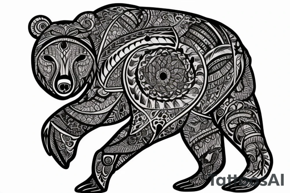 Slavic bear on arm tattoo idea