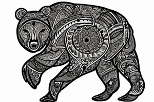 Slavic bear on arm tattoo idea