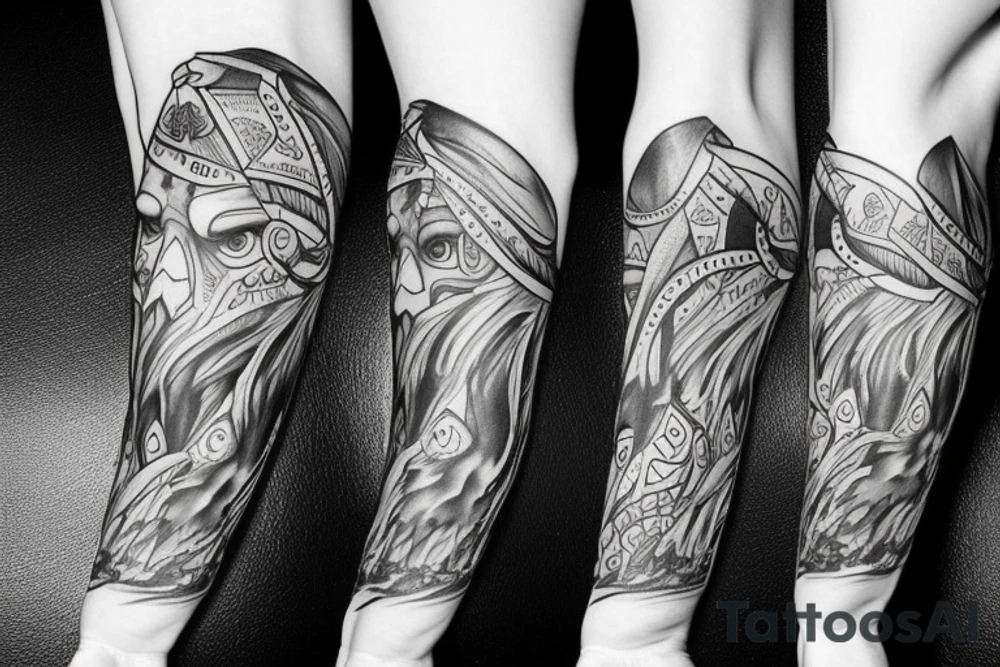 Slavic bear on arm tattoo idea