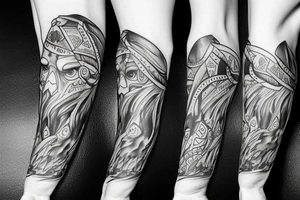 Slavic bear on arm tattoo idea