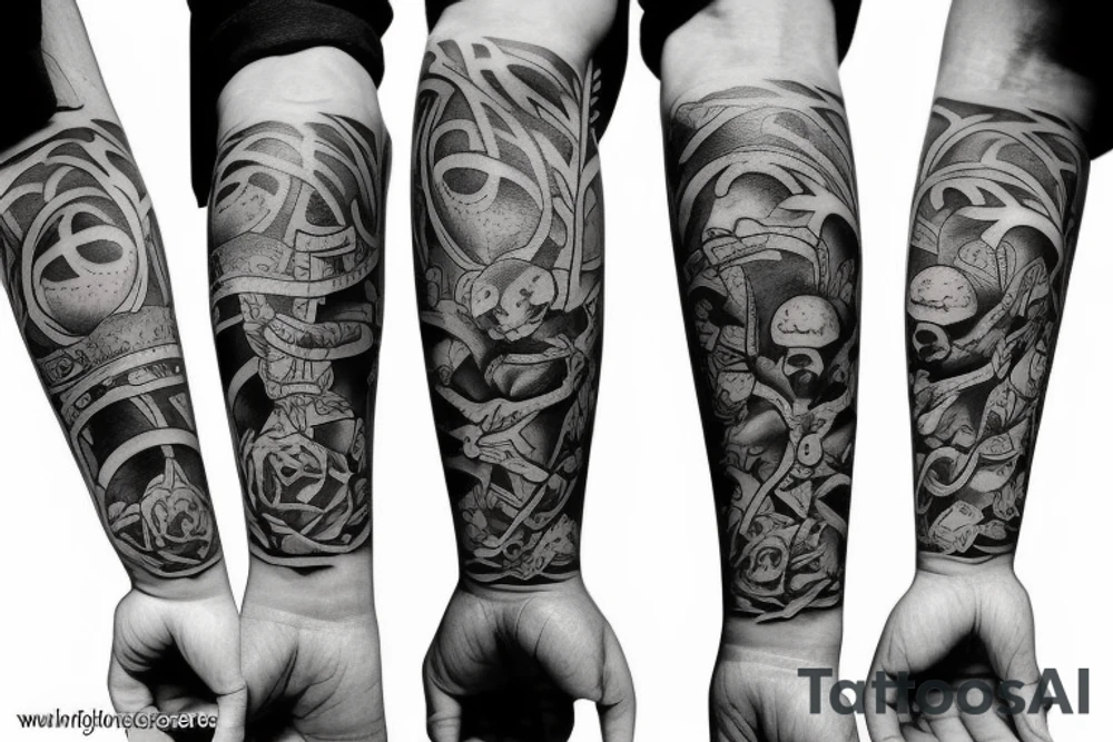 Create a tattoo for 5 friends who are basically brothers. They have nothing in common and no common interest between any of them tattoo idea
