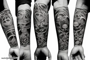 Create a tattoo for 5 friends who are basically brothers. They have nothing in common and no common interest between any of them tattoo idea