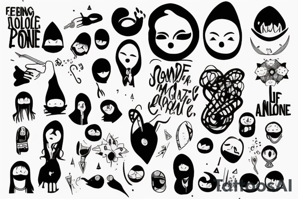 Feeling alone in a crowded place tattoo idea