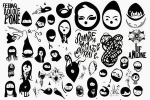 Feeling alone in a crowded place tattoo idea