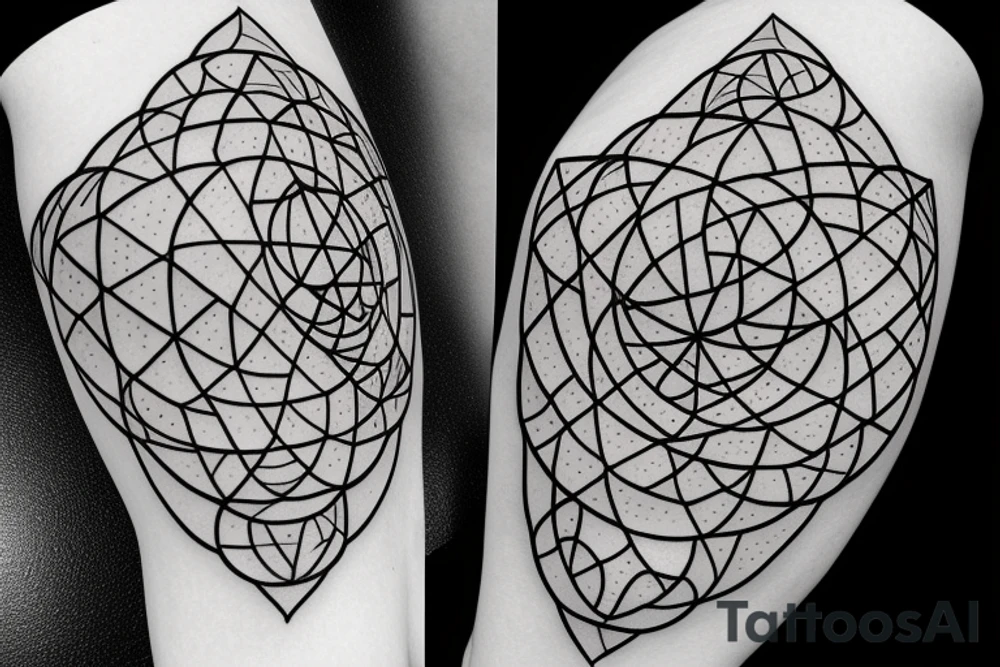Sacred geometry with squares tattoo idea