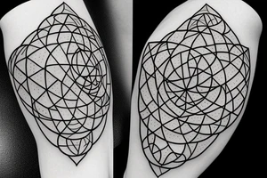 Sacred geometry with squares tattoo idea