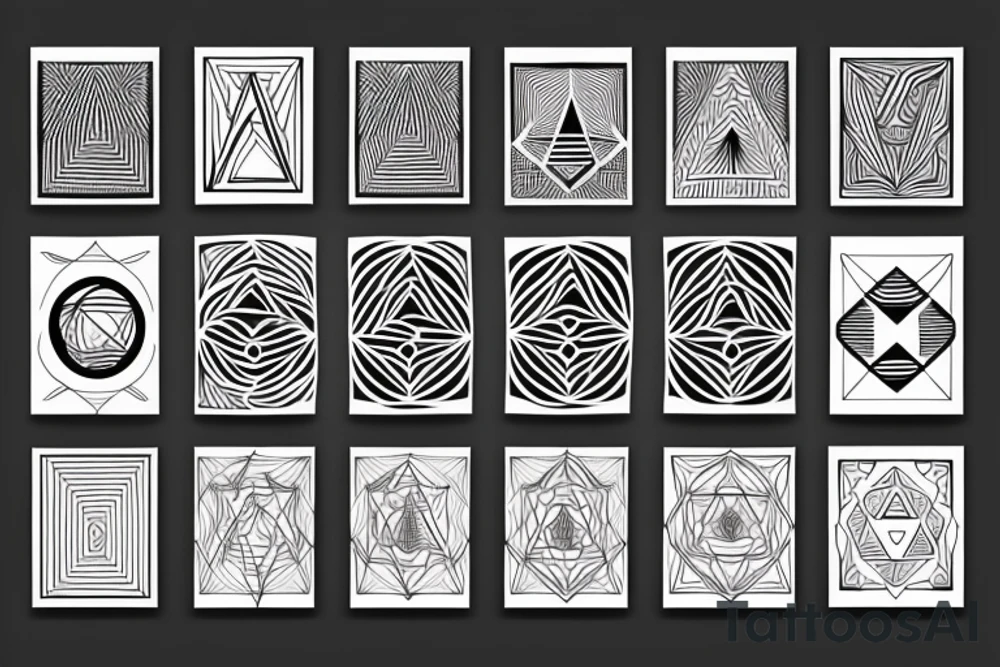 Sacred geometry mountains tattoo idea