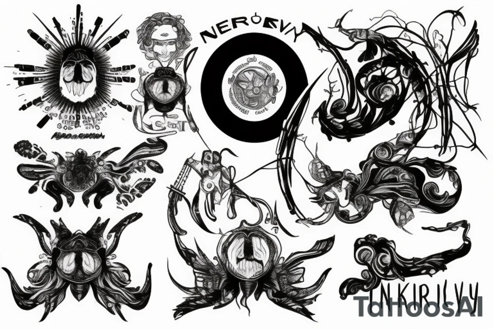 something connected with music, ukrainian rock band „Nervy” tattoo idea