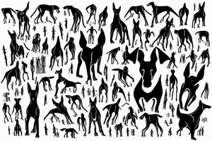 doberman in the middle of a thunderbolt tattoo idea