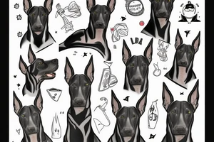 doberman and thunderbolt tattoo idea