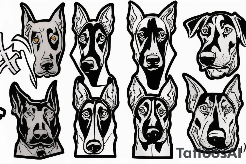 doberman and thunderbolt tattoo idea
