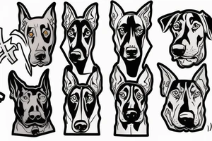 doberman and thunderbolt tattoo idea