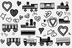 A train track with a heart tattoo idea