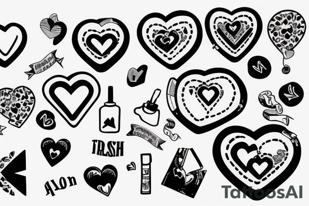A train track with a heart tattoo idea