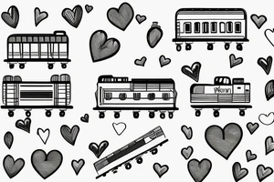 A train track with a heart tattoo idea
